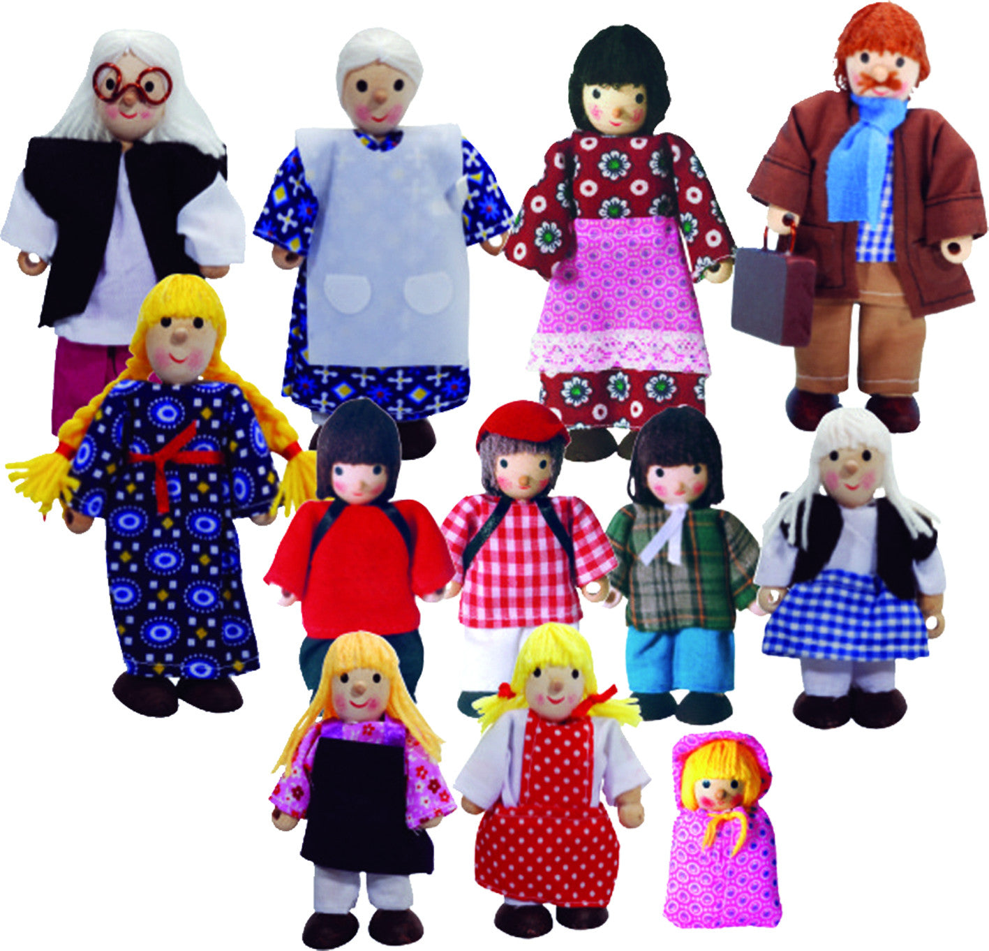Wooden Dolls Family 12pcs
