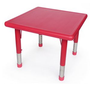 Square Red Plastic Table