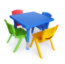 Square Plastic Table and Chairs Set